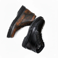 39-44 Aloof BARED Sepatu Boots Pria Kulit Asli Original Shoes Hitam