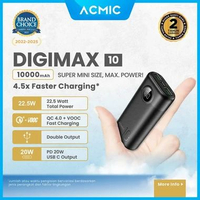 ACMIC DIGIMAX 10000mAh Powerbank Mini 22.5W Fast Charging Type C Black PB Only