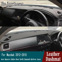 For Mazda6 Mazda 6 Atenza 2013 2014 2015 Leather Dashmat Dashboard Cover Pad Dash Mat Carpet Car Styling Accessories RHD