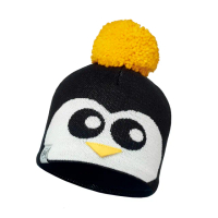 【BUFF】BF113457 PENGUIN BLACK-兒童Polar針織保暖帽-俏皮企鵝毛球(針織保暖帽/Polar/青少年/兒童)