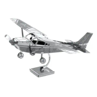 Cessna 172 Skyhawk 3D Metal Puzzle DIY Handmade Assembly Model Kits Laser Cutting Puzzle Jigsaw Toy For Kids