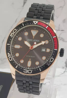 Jonas Jasmin Jonas Jasmin - Jam Tangan Analog Pria - Rosegold Black Stainless Steel - JJ5305M-BRG4