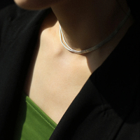 【MoonDy】雙11 包包 韓國項鍊 歐美項鍊 粗項鍊 純銀項鍊 18k金項鍊 扁蛇骨鍊 蛇骨項鍊 個性項