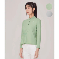 【HONMA 本間高爾夫】女款皺褶長袖POLO衫 日本高爾夫專業品牌(S-L 薄荷綠 灰色任選HWJQ705L137)