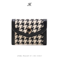 Jims Honey AVORA WALLET JIMSHONEY DOMPET WANITA Kulit Sintetis Motif Houndstooth Chic Elegan dengan 