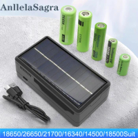 18650 Battery Power Bank Case Solar Lithium Battery Charger For 18650 Dual Slot Type C Intelligent 18650 Battery Holder Charger
