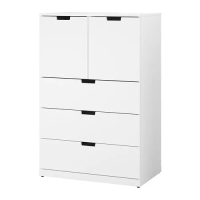 NORDLI 抽屜櫃/5抽, 白色, 80x122 公分