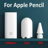 Accessories For Apple Pencil 1st Magnetic Pencil Cap Charging Adapter ,Spare Nib For Apple Pencil 1st 2nd Gen Replacement Tips