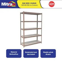 Rak Besi ZEHN Koln 120×45×183 cm, 5 Susun Cokelat/Putih- Proteksi Ganda Extra Bubble Wrap