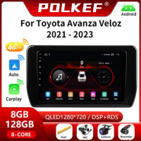 Car Radio Stereo For Toyota Avanza Veloz 2021-2023 Multimedia Player GPS Navigation 4G Carplay Android 13 Auto 2 Din NO 2din