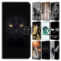 Flip Leather Case For Samsung Galaxy S8 S9 S10 10E S20 S21 22 S23 FE Plus Ultra 3D Animal Patterns Wallet Galaxy S23 Ultra Funda