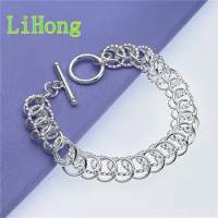 New 925 Sterling Silver Bracelet Fashion TO Centipede Bracelet for Woman &amp; Men Glamour Jewelry Engagement Gift