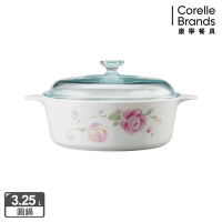 【美國康寧】Corningware 3.25L圓形康寧鍋(田園玫瑰)