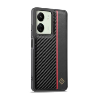 Carbon Fiber Texture PU Leather Case for Redmi 13C 4G 5G 13 C XiaoMi Mi Shockproof Protection Phone Cover