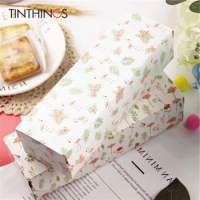 100PCS Wedding Gift Boxes For Guests Candies Cookies Paper Packing Party Macaron Moon Cake Box Packaging Cardboard Flamingo