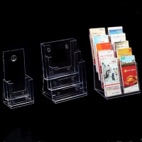 Pelbagai fungsi A4/A5/A6 Clear Flyers Display Stand 2/3/4 Lapisan Dinding Gunung Penganjur Majalah A