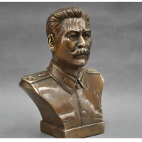 6'' Russian Leader Joseph Stalin Bust Bronze Statue
