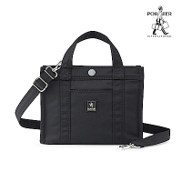 PORTER INTERNATIONAL - 精緻皺縮PAWN手提包(M) - 黑