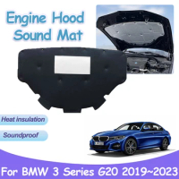 for BMW 3 Series G20 318i 320e 2019~2023 Engine Hood Pad Front Heat Sound Insulation Cotton Cover Soundproof Interior Accessorie