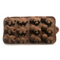 【嚴選&amp;現貨】12連孔恐龍造型矽膠模 12連孔恐龍造型翻糖模 蛋糕矽膠模 巧克力模 手工皂模 蛋糕模 烘焙工具