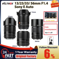 Viltrox 13mm 23mm 33mm 56mm F1.4 Sony E Auto Focus Ultra Wide Angle Lens APS-C Lens for Sony E-mount A6400 A7III a7R Camera Lens