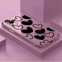 cover Casing ponsel berlapis Motif hati phone case for Xiaomi Poco M3,Motif hati pattern,cute,TPU ma
