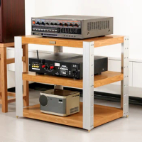 A-1271 Speaker Amplifier Cabinet Center Mounted Sound Rack Sound Cabinet Solid Wood Amplifier Rack Adjustable Multi -Layer