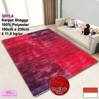 Karpet shaggy bulu tebal alas lantai permadani ruang tamu tidur modern 160 cm x 230 - NMs Red SFLX 0