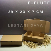 Box Kardus E-Flute Coklat Untuk Packaging Olshop Hampers Snack Box Nasi Catering Sekat 29x20x7 CM