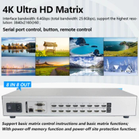 Matrix Switch For HDMI 8x8 4K 60Hz HDCP2.2 Profesional Rack Splitter 8 in 8 out For HDMI Audio Video Switch
