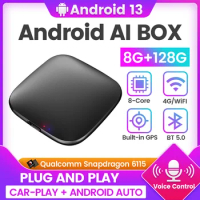 2023New 8+128G Android 13 AI box Android Auto Wireless Carplay Ai Box support Netflix Iptv Google Voice Screen mirroringQCM6115