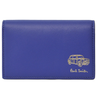 Paul Smith 經典燙金LOGO Mini Austin圖騰名片夾(寶藍)