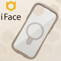 日本 iFace iPhone 15 Plus Reflection MagSafe 抗衝擊強化玻璃保護殼 - 莫蘭迪棕色