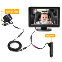 4.3" TFT LCD Color Display Car Rear View Camera 360 Adjustable Baby Monitor Night Vision Reversing Backup Parking Car Camera