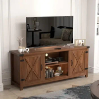 Living Room Tv Cabinet 58 Inch Television Stands Media Furniture for Living Room Walnut Entertainment Center Console Table Stand