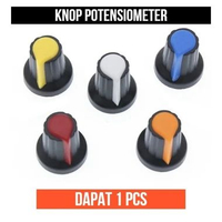 Knob Knop Potensiometer Potensio Meter Resistor Trimpot Tutup Shaft Mixer Putih
