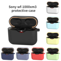 Soft Case for SONY WF-1000XM3 Earphone Accessories Silicone Box Cover Case for SONY WF 1000 XM3 Shell with Anti-lost Hook Funda