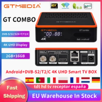 GTMEDIA GT Combo 4K UHD Android 9.0 Smart TV BOX DVB-S/S2/S2X+T/T2/C 2GB+16GB TV Receiver Support M3U/Ccam EU Warehouse In Stock