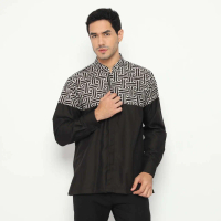 Fatih - Kemeja Batik Koko Habibi Long Black