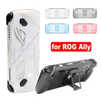 Shockproof Protective Case with Kickstand PC Back Cover Transparent Full Coverage Handheld Console Shell for Asus ROG Ally