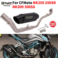 For CFMOTO NK250 NK250SR 300NK NK300 300SS NK300SR Motorcycle Exhaust Full System Escape Moto Front Pipe Carbon Fiber Muffler