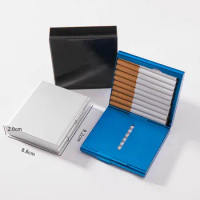 1 PC Dampproof Storage Container Pocket-Cigarette Case 20 Cigarettes Holder Aluminum Cigarette Case Men Gift