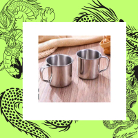 Mug Stainless Steel Mini Tanpa Tutup Gelas Cangkir Minum Anti Karat