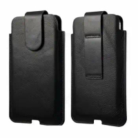 Universal Genuine Leather Waist Bag Phone Pouch For ZTE nubia Z40 Pro Magnetic Flip Phone Case For Nubia Play Z30 Pro Z20 X 5G