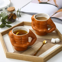 Creative Ceramic Pectorales Mugs Home Breakfast Milk Coffee Mug Water Cups Boys Gym Trainer Funny Gift Mugs Holiday Gift