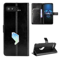 Fashion Wallet PU Leather Case Cover For Asus Rog Phone 5 ZS673KS Flip Protective Phone Back Shell With Card Holders Rog Phone 5
