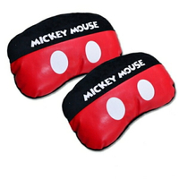 權世界@汽車用品 迪士尼Disney Mickey Mouse米奇 絨布皮質舒適 頸靠墊 頭枕 2入 WDC112