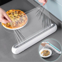 Magnetic Food Cling Film Dispenser Plastic Wrap Dispenser Cutter Aluminum Foil Slider Stretch Film Cutter Kitchen Accessories