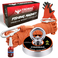FINDMAG Super Strong Neodymium Fishing Magnets Kit 500 LBS Pulling Force Magnetic Fishing Kit Diamet