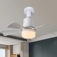 1 Pcs Remote Control Lighting LED Lamp Ceiling Fan E27 Converter Base Intelligent Silent Ceiling Fan For Bedroom And Living Room